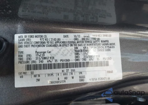 2013 Ford Focus Se из США, поврежденный, VIN 1FADP3K25DL175433
